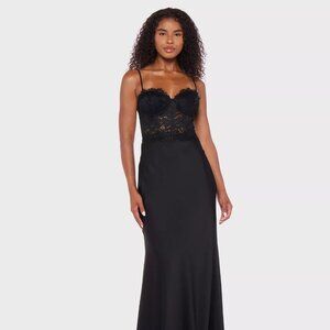 Alex & Sophia Juniors' Sweetheart Sleeveless Long Dress Black Size 0